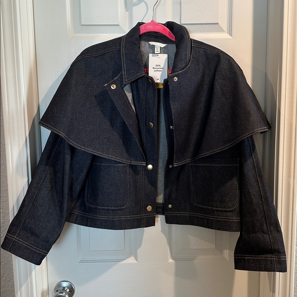 H&M Jackets & Blazers - NWT! H&M EuropeDark Blue Denim Cape Jacket — Large